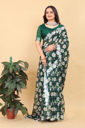 Floral Printed Cotton Saree